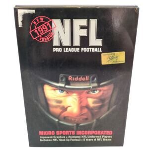 Vintage NFL Pro League Football 1991 PC Game 5.25" Floppy Big Box Micro Sports
